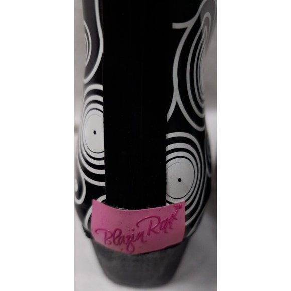 BLAZIN ROXX Layla Sz 7 Rain Boots Black White Outdoor Chore Cowgirl Boot 58106 - Picture 6 of 11